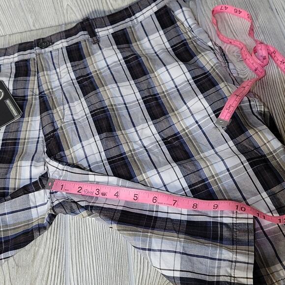 Weatherproof Plaid Blue/White/Dark Brown Shorts, Men's 40, NWT - Picture 11 of 11